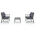 3 Piece Garden Lounge Set with Cushion Solid Acacia Wood Grey