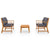 3 Piece Garden Lounge Set with Cushion Solid Acacia Wood