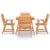 5 Piece Garden Dining Set Solid Acacia Wood