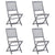 5 Piece Garden Dining Set Solid Acacia Wood Grey