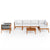 7 Piece Garden Lounge Set with Cushions Cream Solid Acacia Wood