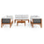 9 Piece Garden Lounge Set with Cushions Cream Solid Acacia Wood