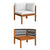 9 Piece Garden Lounge Set with Cushions Cream Solid Acacia Wood