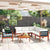 7 Piece Garden Lounge Set with Cushions Cream Solid Acacia Wood