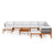 11 Piece Garden Lounge Set with Cushions Cream Solid Acacia Wood