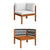 11 Piece Garden Lounge Set with Cushions Cream Solid Acacia Wood