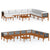 9 Piece Garden Lounge Set with Cushions Cream Solid Acacia Wood