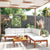 6 Piece Garden Lounge Set with Cushions Cream Solid Acacia Wood