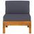 4-Seater Garden Sofa with Dark Grey Cushions Acacia Wood