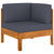 5 Piece Garden Lounge Set with Dark Grey Cushions Acacia Wood