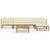 6 Piece Garden Lounge Set with Cream White Cushions Bamboo