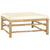6 Piece Garden Lounge Set with Cream White Cushions Bamboo