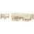 7 Piece Garden Lounge Set with Cream White Cushions Bamboo