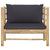 5 Piece Garden Lounge Set with Dark Grey Cushions Bamboo