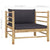 5 Piece Garden Lounge Set with Dark Grey Cushions Bamboo