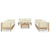 9 Piece Garden Lounge Set with Cream White Cushions Bamboo