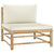 12 Piece Garden Lounge Set with Cream White Cushions Bamboo
