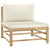 12 Piece Garden Lounge Set with Cream White Cushions Bamboo