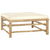 9 Piece Garden Lounge Set with Cream White Cushions Bamboo