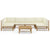7 Piece Garden Lounge Set with Cream White Cushions Bamboo