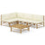 5 Piece Garden Lounge Set with Cream White Cushions Bamboo