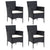 5 Piece Garden Dining Set Black Poly Rattan and Glass