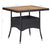 5 Piece Garden Dining Set Black Poly Rattan and Acacia Wood