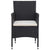 5 Piece Garden Dining Set Black Poly Rattan and Acacia Wood