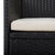 5 Piece Garden Dining Set Black Poly Rattan and Acacia Wood