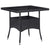 5 Piece Garden Dining Set Black Poly Rattan and Acacia Wood