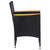 5 Piece Garden Dining Set Black Poly Rattan and Acacia Wood