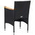 5 Piece Garden Dining Set Black Poly Rattan and Acacia Wood