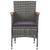 5 Piece Garden Dining Set Grey Poly Rattan and Acacia Wood