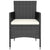 5 Piece Garden Dining Set Poly Rattan & Solid Acacia Wood Black