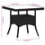 5 Piece Garden Dining Set Poly Rattan & Solid Acacia Wood Black
