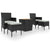 5 Piece Garden Bistro Set Poly Rattan & Solid Acacia Wood Black