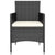 5 Piece Garden Bistro Set Poly Rattan and Tempered Glass Black