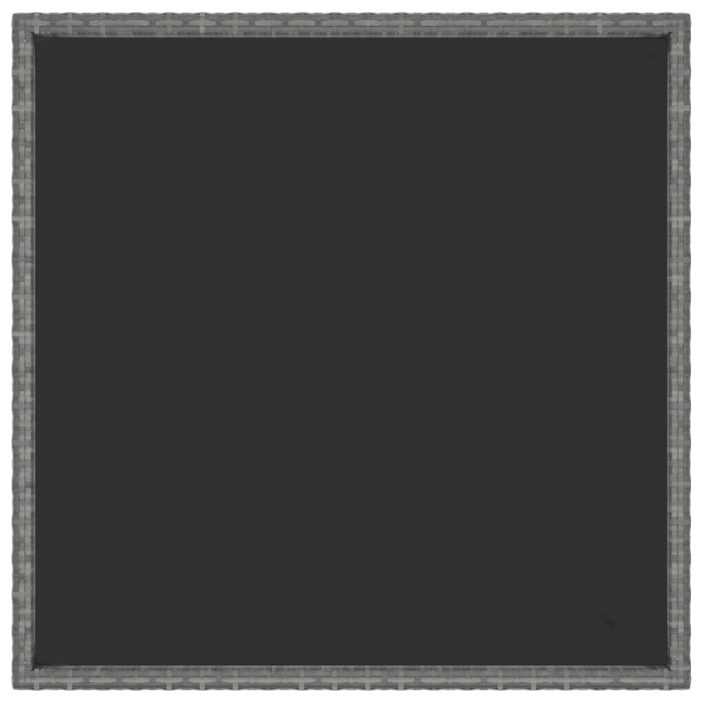 5 Piece Garden Dining Set Poly Rattan and Tempered Glass Grey