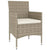 5 Piece Garden Dining Set Poly Rattan and Tempered Glass Beige