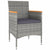 5 Piece Garden Dining Set Poly Rattan and Tempered Glass Grey