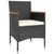 5 Piece Garden Dining Set Poly Rattan & Solid Acacia Wood Black