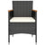 5 Piece Garden Dining Set Poly Rattan & Solid Acacia Wood Black