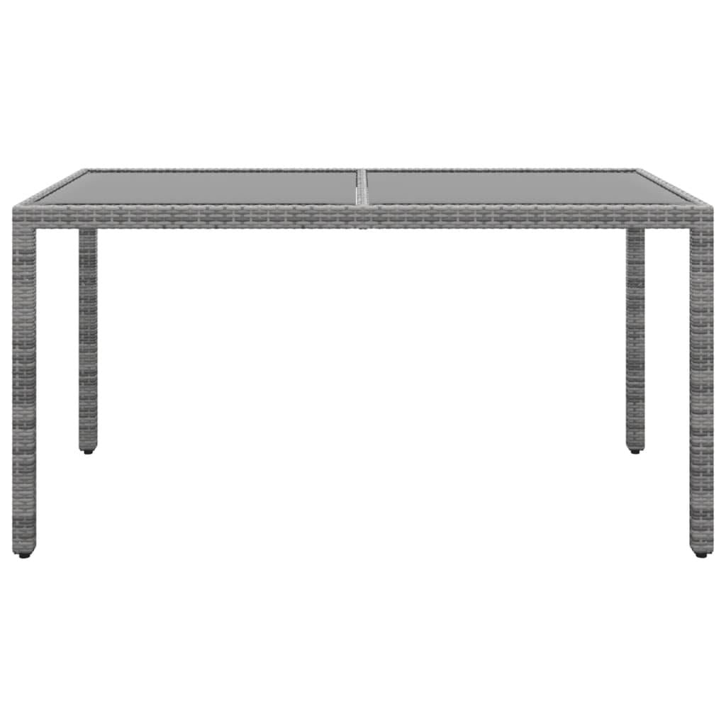 5 Piece Garden Dining Set Poly Rattan and Tempered Glass Grey