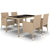 5 Piece Garden Dining Set Poly Rattan and Tempered Glass Beige