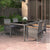 5 Piece Garden Dining Set Poly Rattan and Tempered Glass Grey