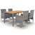 5 Piece Garden Dining Set Poly Rattan Grey
