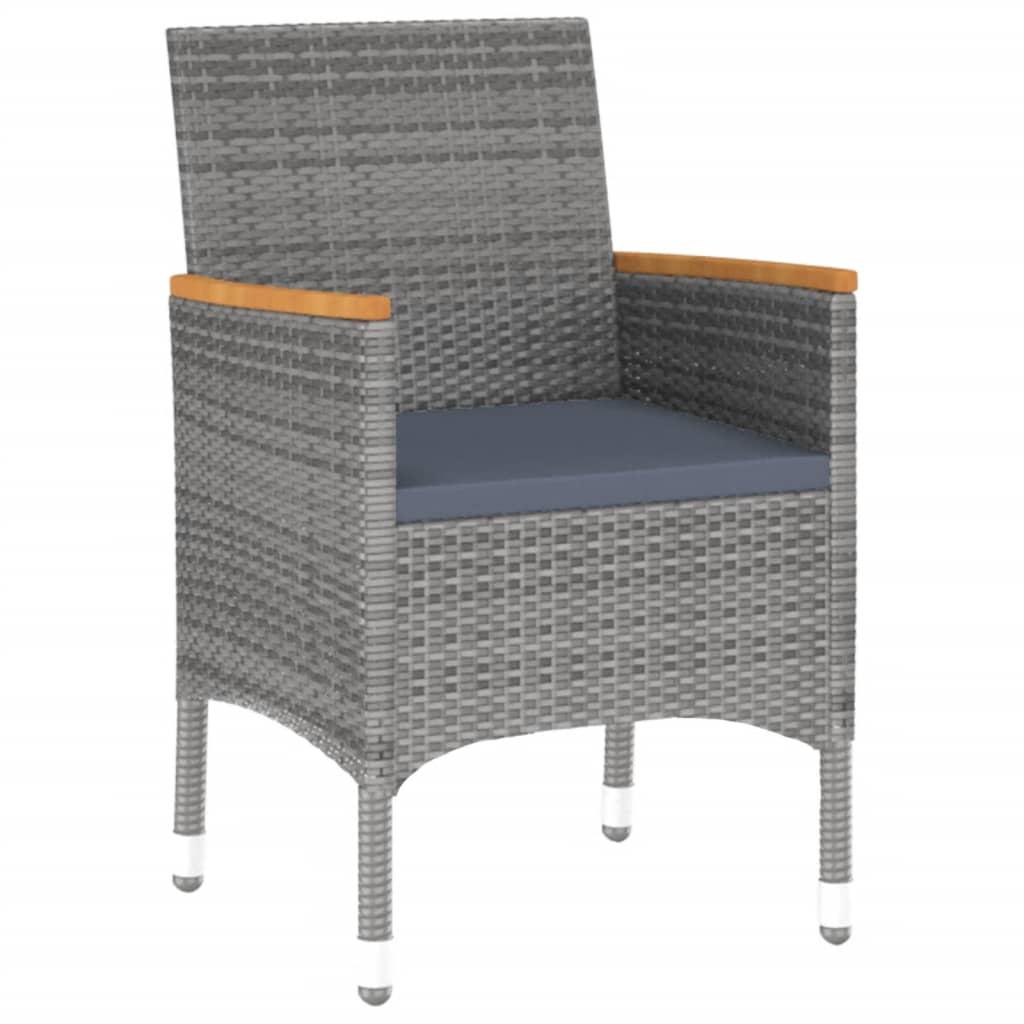 5 Piece Garden Dining Set Poly Rattan Grey