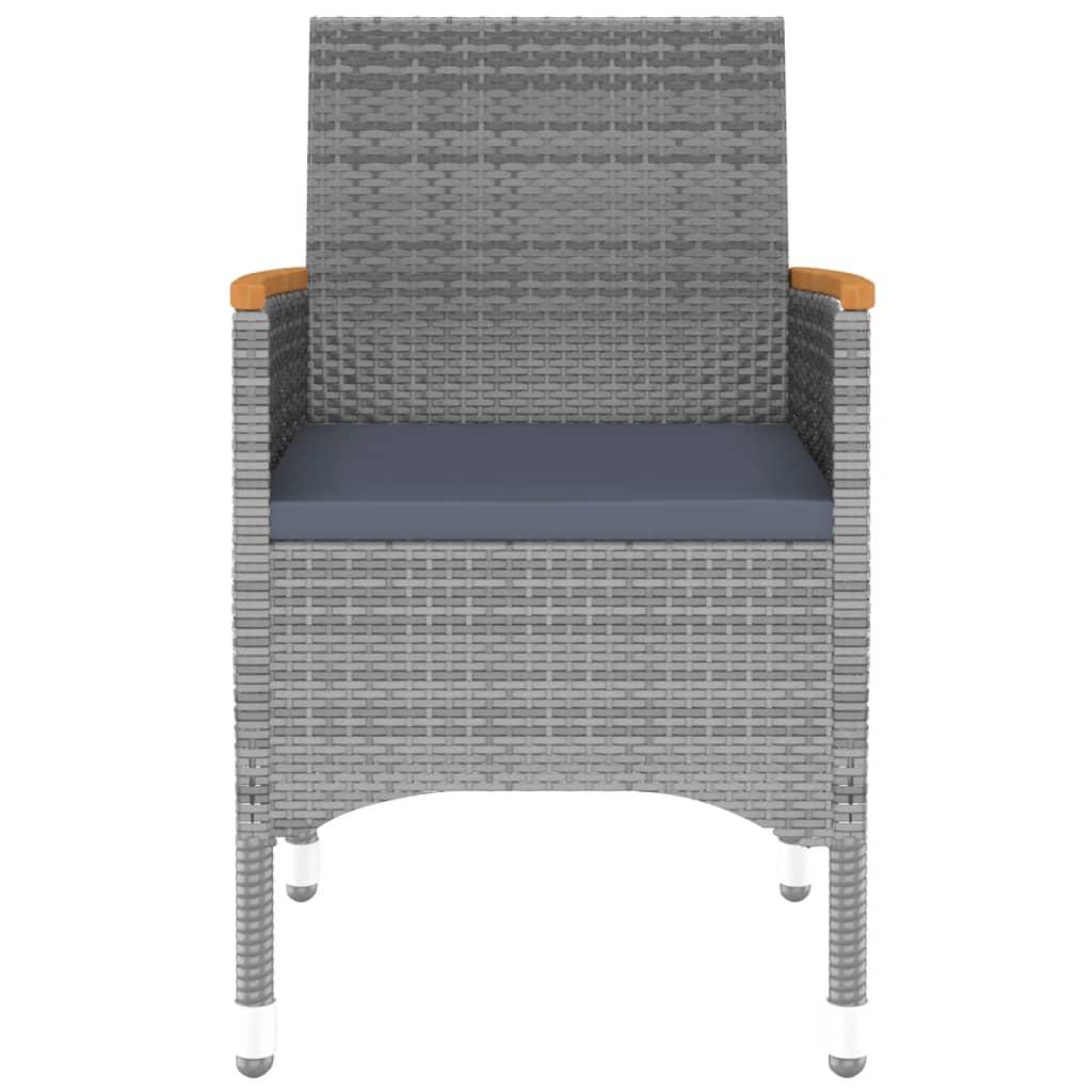 5 Piece Garden Dining Set Poly Rattan Grey