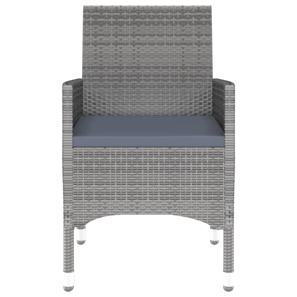 7 Piece Garden Dining Set Poly Rattan Grey