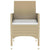 7 Piece Garden Dining Set Poly Rattan and Tempered Glass Beige